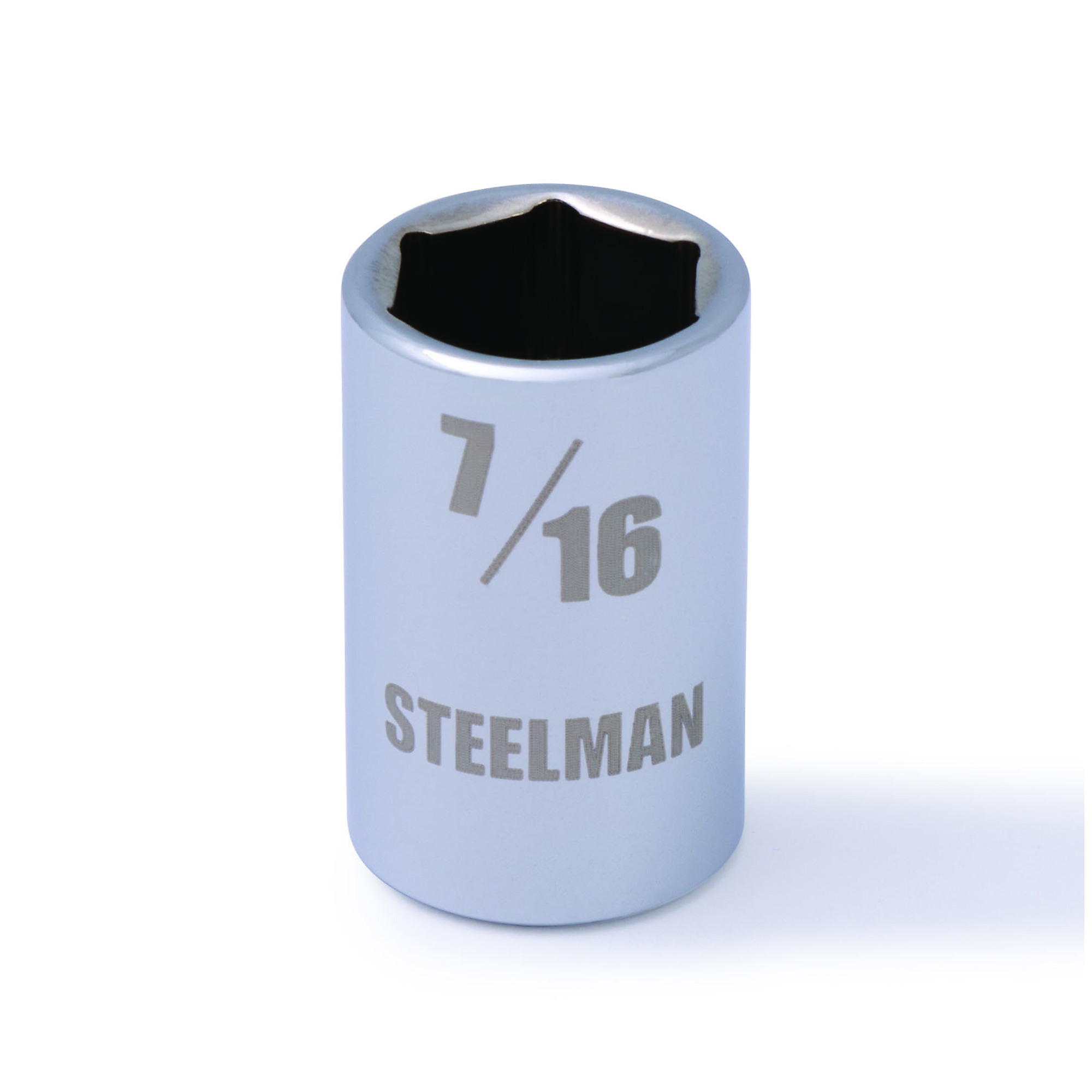STEELMAN 1/4-Inch Drive x 7/16-Inch Shallow Depth 6-Point Chrome SAE Single Socket, Model# 78164